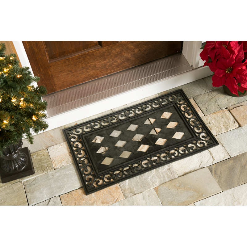 Ensemble de 5 tapis d'entrée 20 po x 10 po avec cadre en caoutchouc Sassafras Fall Holiday, collection # 1