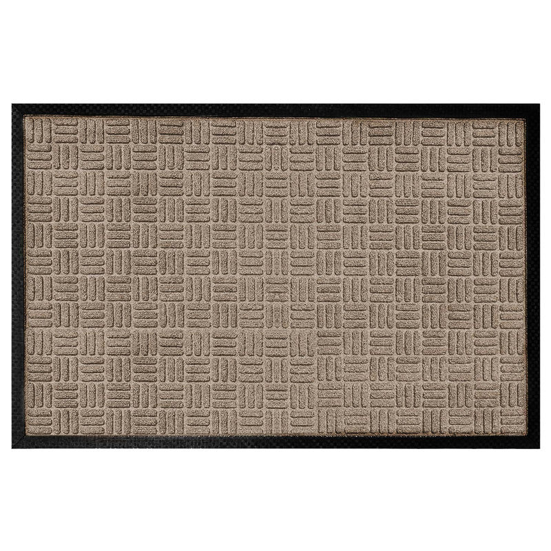 Paillasson intérieur en polypropylène antidérapant Odarius, L 24 po x L 36 po, Beige quadrillé