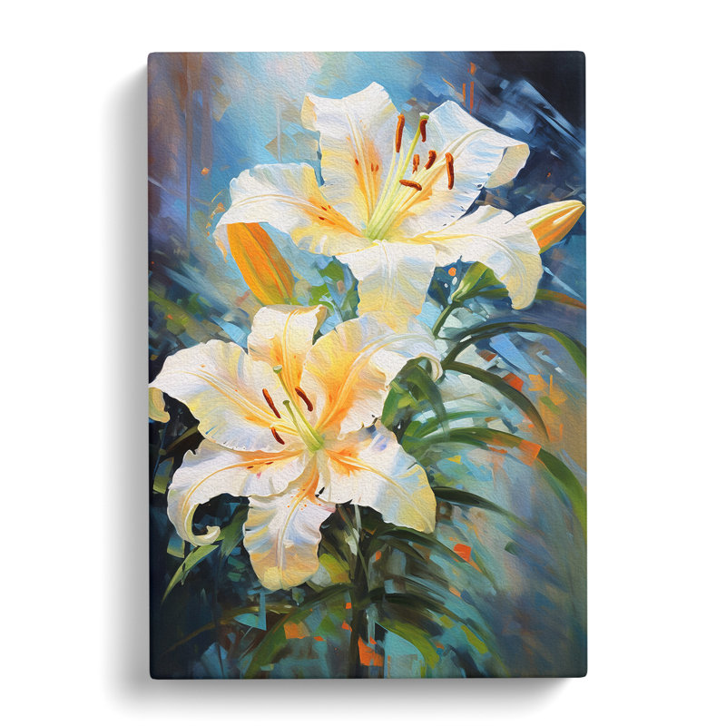 Lily Flower Impressionism Art - Wrapped Canvas, 50cm H x 35cm W x 3cm D
