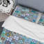 Ensemble de housse de couette à motif patchwork en céramique bleue-1051048577