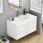 Meuble-lavabo mural avec tiroirs doubles, système de fermeture en douceur, lavabo en céramique et structure en aluminium pour un espace de salle de bain moderne et minimaliste-1948652621