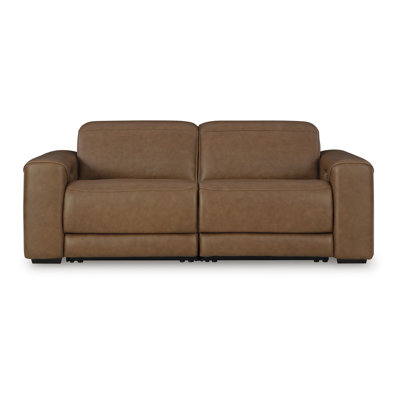 84" Genuine Leather Reclining Loveseat