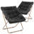 Ariadnna Saucer Chair Folding Accent Moon Chair with Metal Frame Cozy Lounge Chair for Living Room-347767165-371103323