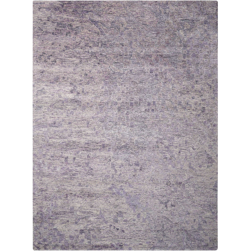 Tapis bleu fait à la main Ardis, Rectangle 9 pi 9 po x 13 pi 9 po