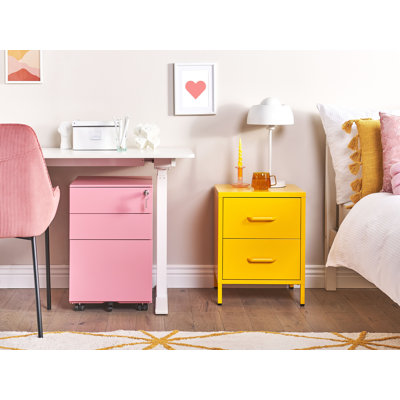 Kymarie 43cm W Steel Bedside Table
