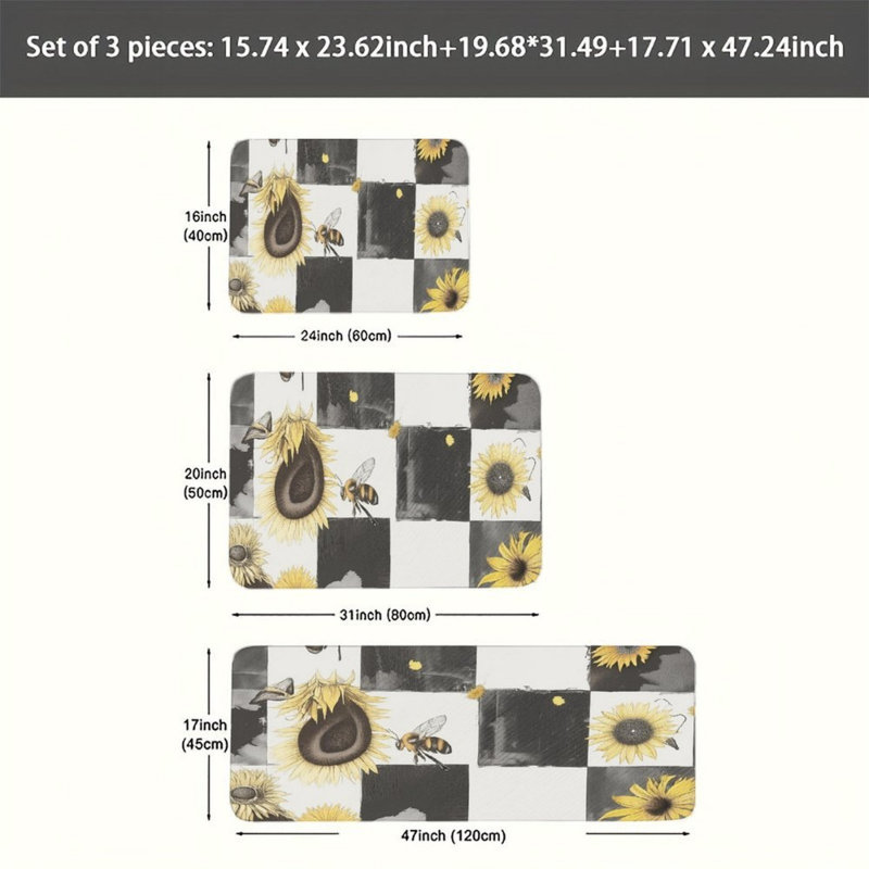 Tapis de cuisine 3 pièces Sunflower