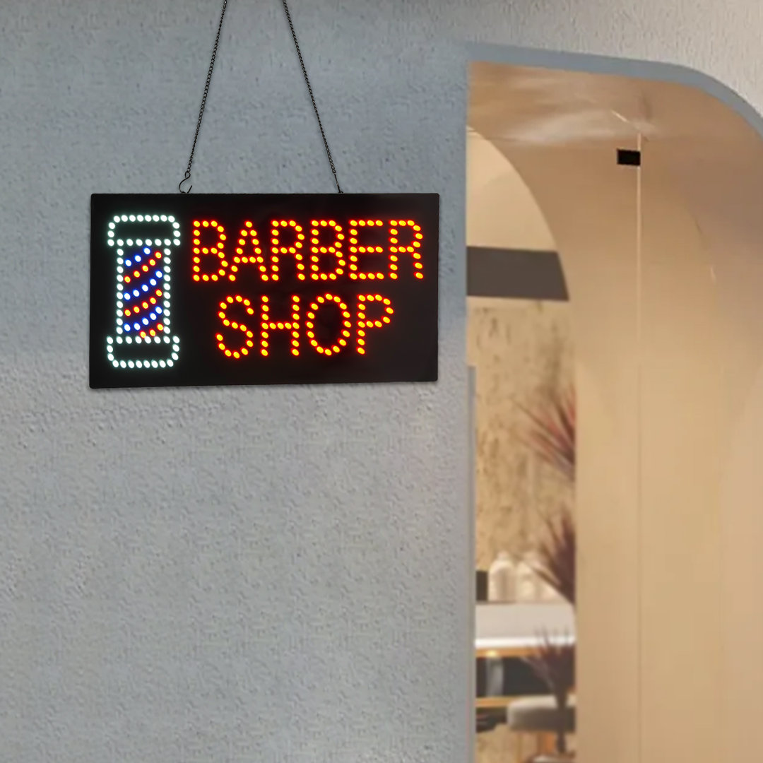 Advertising Barber Shop Signs Light Wall Décor on Acrylic Latitude Run®
