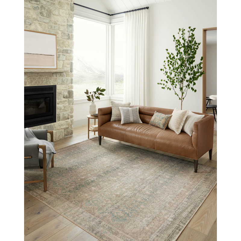 Aubrey Jade Natural 60"x24" Vintage-Inspired Area Rug
