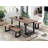 Acacia Solid Wood Top Metal Base Dining Table