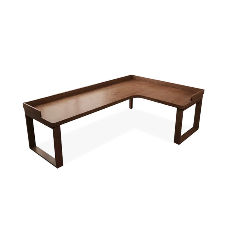 Tan Rectangular Solid Wood desks, 29.53" H x 78.74" W x 47.24" D, Right Hand Return