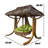 84'x68' Solid Wood Spruce Independent Swing Chair Set with PE Grass Roof and Drawstring Hanging Basket and Cushion, 880lb Capacity