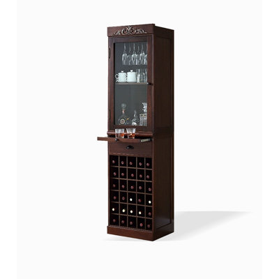 19.69" Brown Rectangular Solid Wood Wine Racks