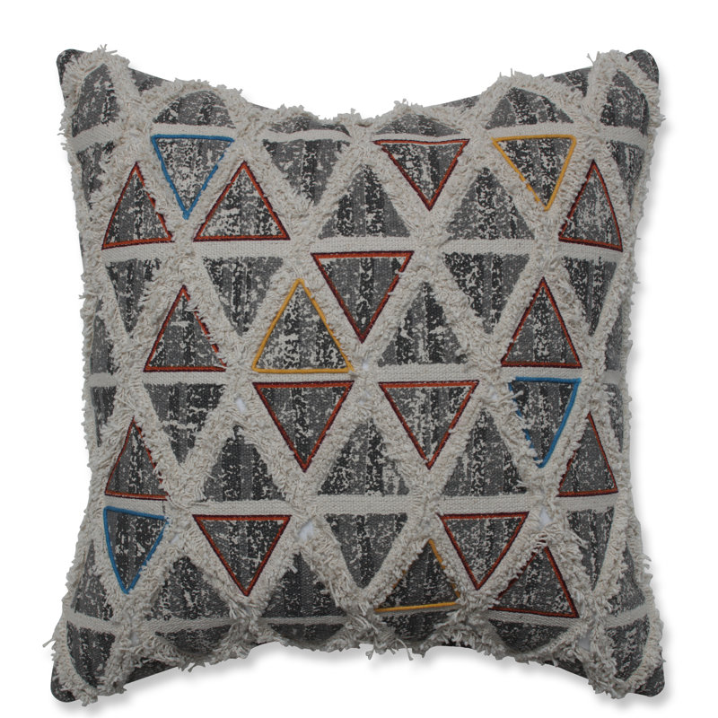 Appliqued Cotton Throw Pillow