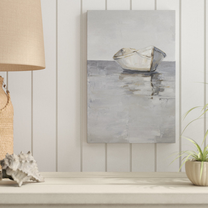 Boat on the Horizon I by Ethan Harper - Painting Print, Wrapped Canvas, 46cm H x 30cm W