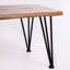 Table basse en bois avec pieds en fer rustique pour patio, 18 po x 43 po 18 po, aspect et arrière-cour P 18 po x l 43 po