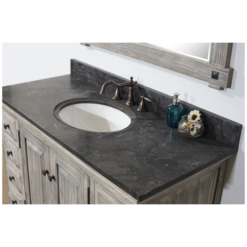 Aultman 48'' Single Bathroom Vanity with Marble Top, Limestone