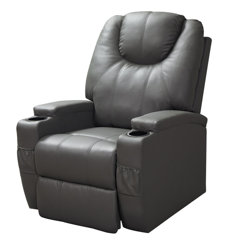 Faux Leather Lift Assist Power Recliner, Grey Faux Leather 