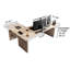 Bureau moderne à hauteur réglable en cuir beige L-Modern Modern Luxury