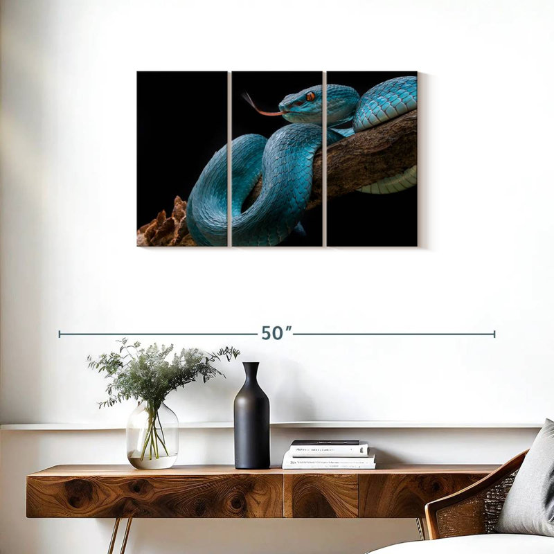 Brampt Slithering Blue Viper, 20" H x 33" W