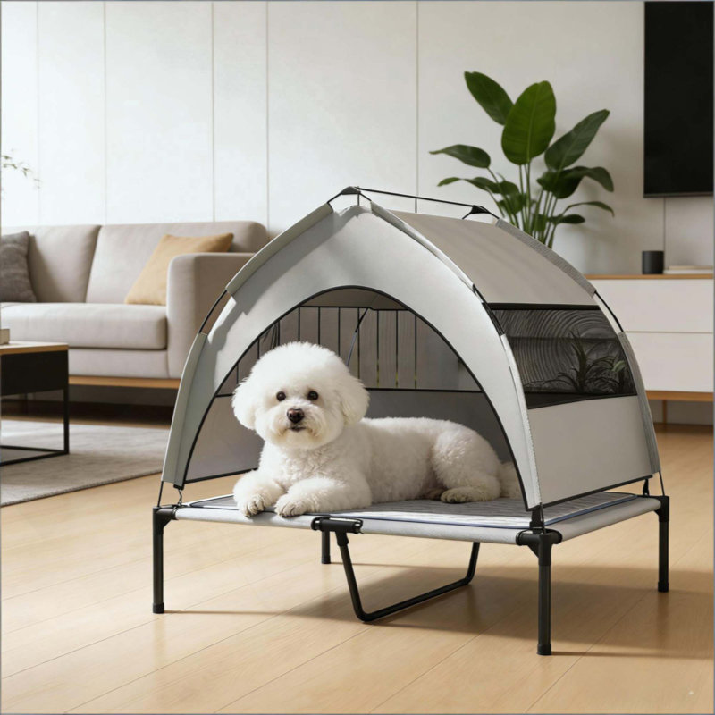 Lit pour animal de compagnie avec coussin, lit pour chien portatif surélevé, Large (35" H x 36.2" W x 29.5" D)