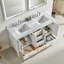 Ensemble de meuble-lavabo double autoportant 60 po avec 2 poignées entièrement assemblé
