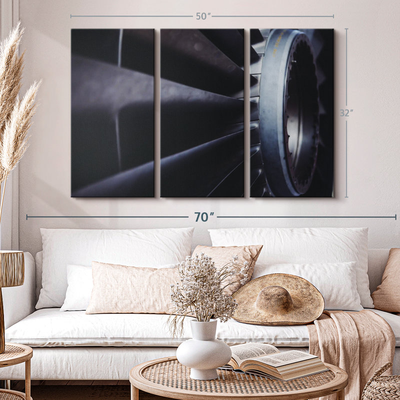 "Moteur d'avion" sur toile, H 32 po x l 50 po x P 1,25 po