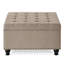 Lin recouvert de tissu carré avec compartiment intérieur et base en bois Elegance-1430785001