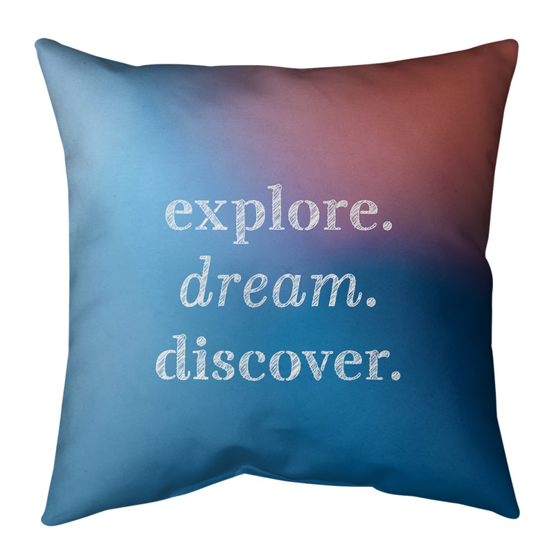 Coussin de sol, 36 po x 36 po, Bleu / Rose