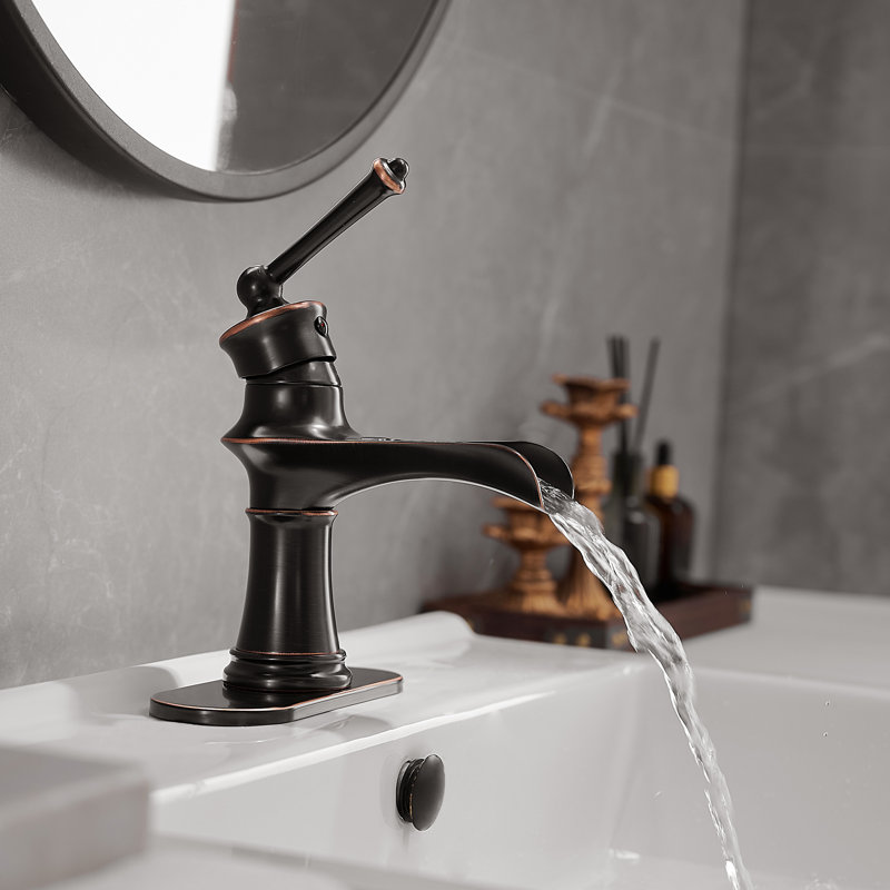 Single Hole Bathroom Faucet Single-handle Bathroom Sink Faucet with Drain Assembly