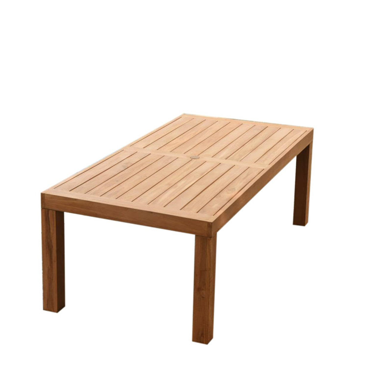 Quickep 10 - Person Teak Wood Patio Dining Set with Rectangular Table, 6