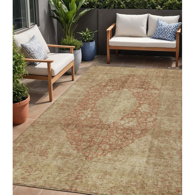 Tapis intérieur / extérieur lavable 5 pi x 8 pi Medallion
