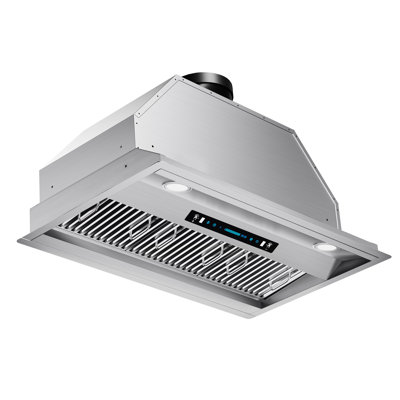 36 In. 900 CFM Convertible Insert Range Hood With Remote Control, 4-Speed And Permanent Filter In Stainless Steel