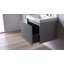 Meuble-lavabo flottant avec lavabo mural en bois avec dessus en acrylique, façade cannelée, porte à fermeture en douceur et rangement moderne Luziano-87851029