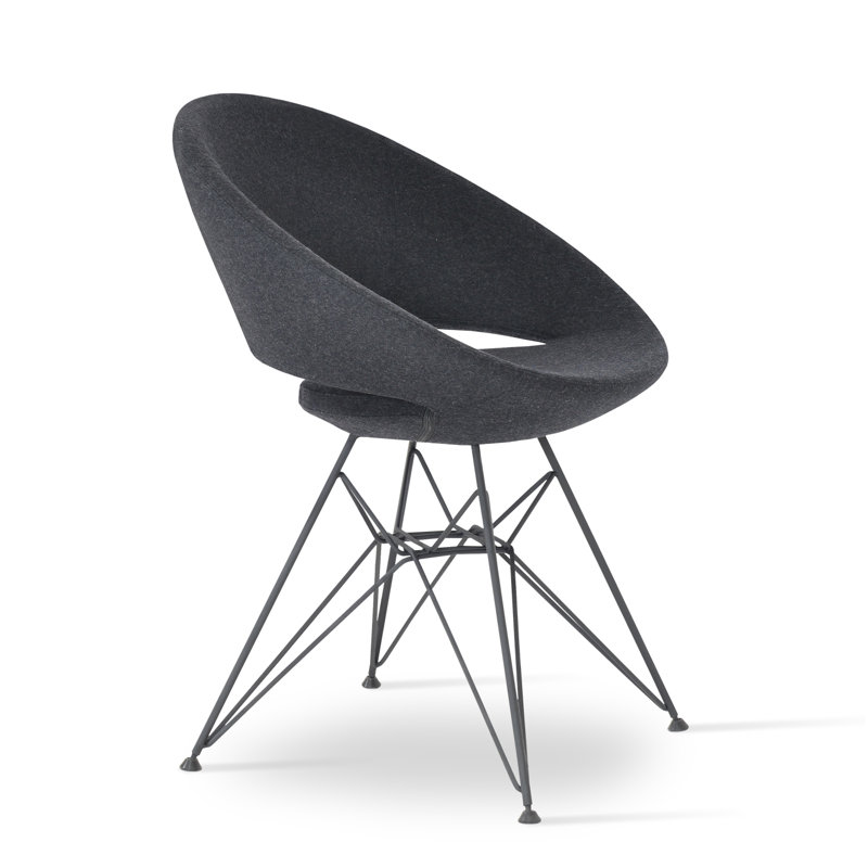 Chaise de salle à manger Crescent Tower, Noir, Cuirette, Acier noir