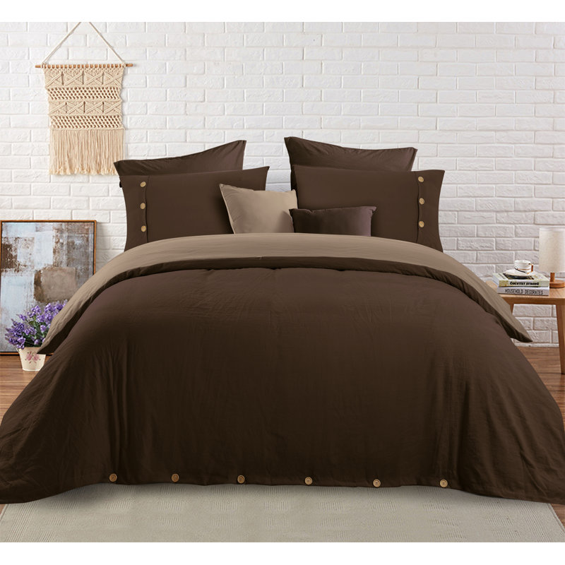Ensemble de housse de couette réversible Swift Home, fermeture à boutons et attaches intérieures, literie toutes saisons