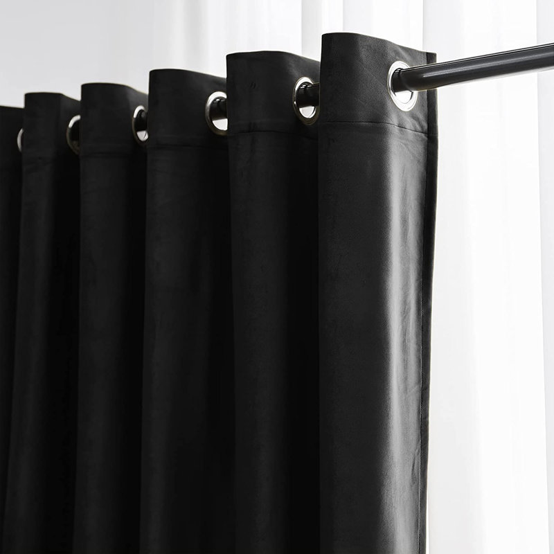 Room Darkening Curtain Pair, Black, 52" W x 108" L