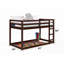 Twin Loft Bed with Espresso Finish - No Box Spring Needed, Solid Pine Wood Frame-150592365
