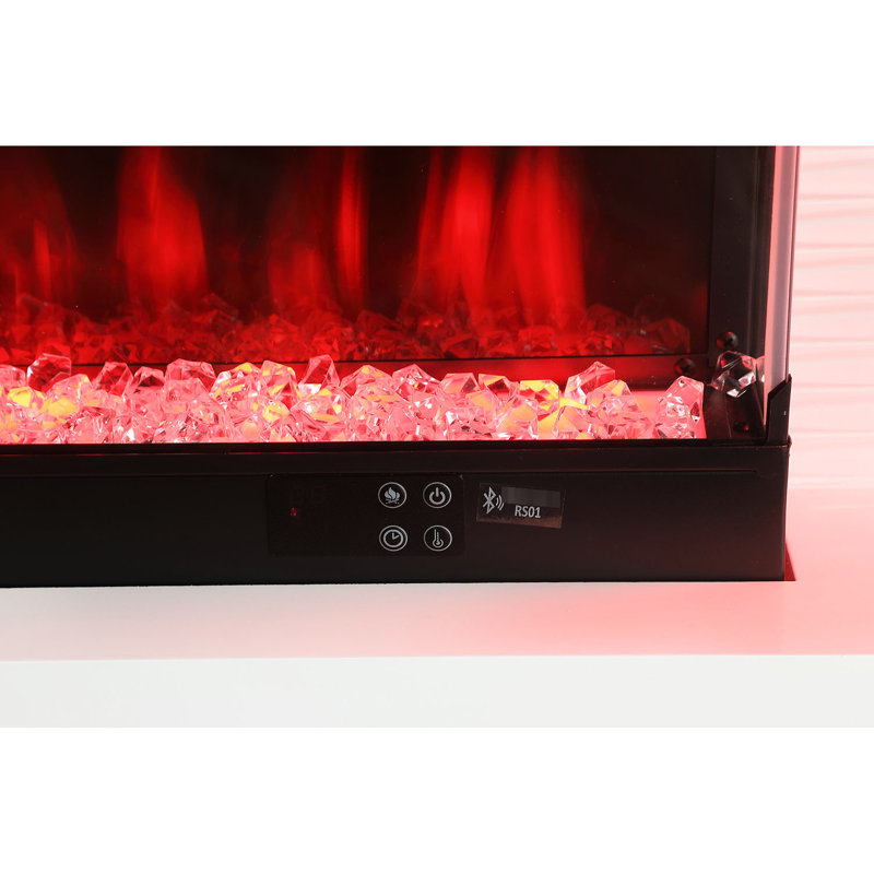 Meuble télé contemporain contemporain avec foyer électrique et chauffage