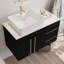 Meuble-lavabo mural 36 po avec lavabo vasque en céramique et porte à fermeture en douceur Aether-129751810