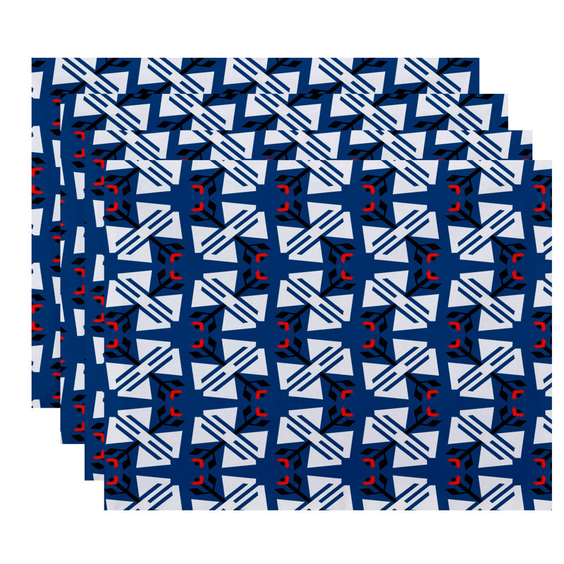 Ensemble de napperons 4 pièces Alfreda, Bleu