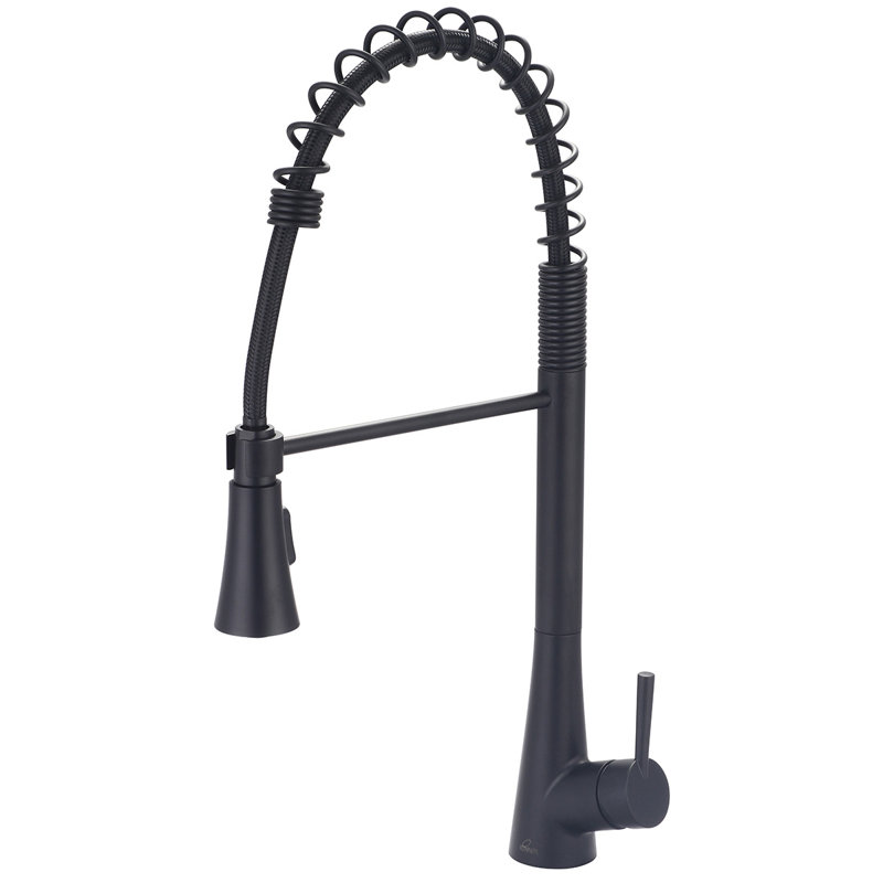 Robinet de cuisine à poignée simple pull down I2, Noir mat