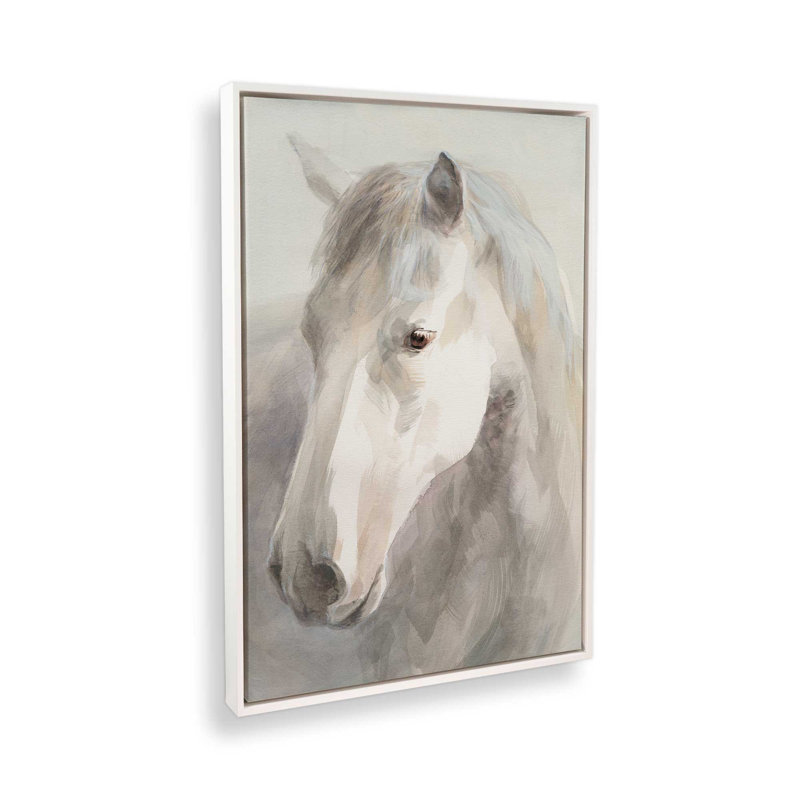 Impression sur toile Dreamy White, Cadre flottant blanc opaque, H 30,75 po x l 20,75 po x P 1,75 po