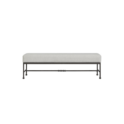 Banc rembourré Deemston avec pieds en métal - Finition craquelée brun foncé, banc d'appoint moderne