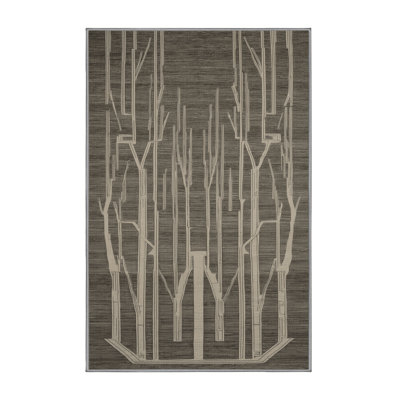 Machine Washable Art Deco Gray Area Rug