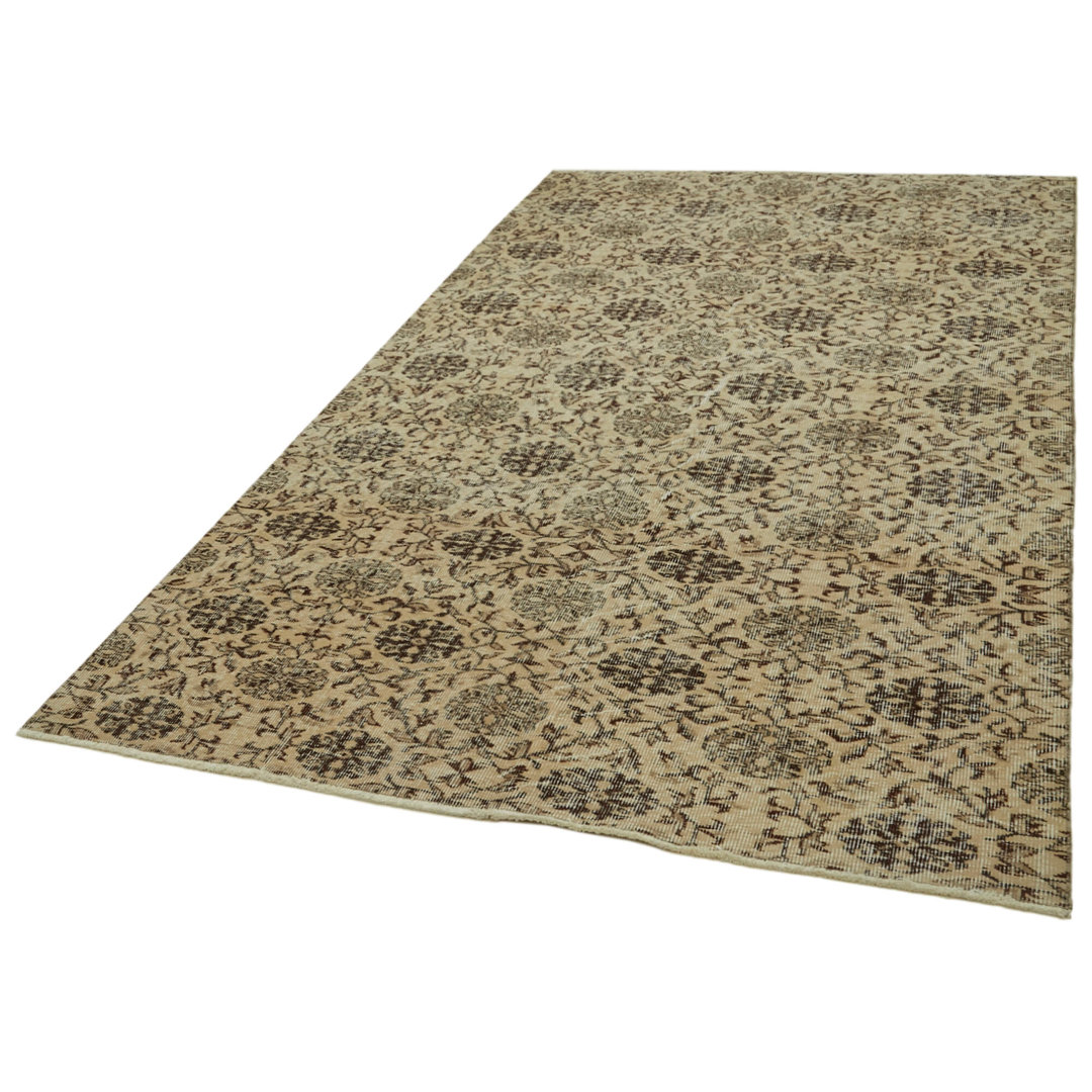Vintage Beige Vintage Wool Handmade Area Rug