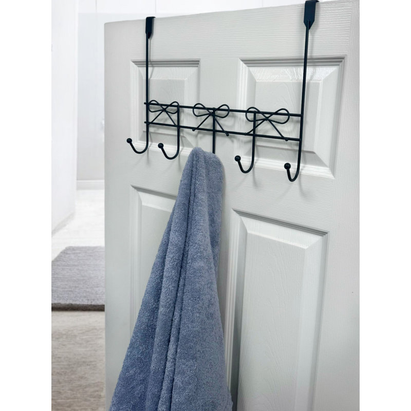 Bows Storage Hooks Over-the-Door Towel Hook, Matte Black