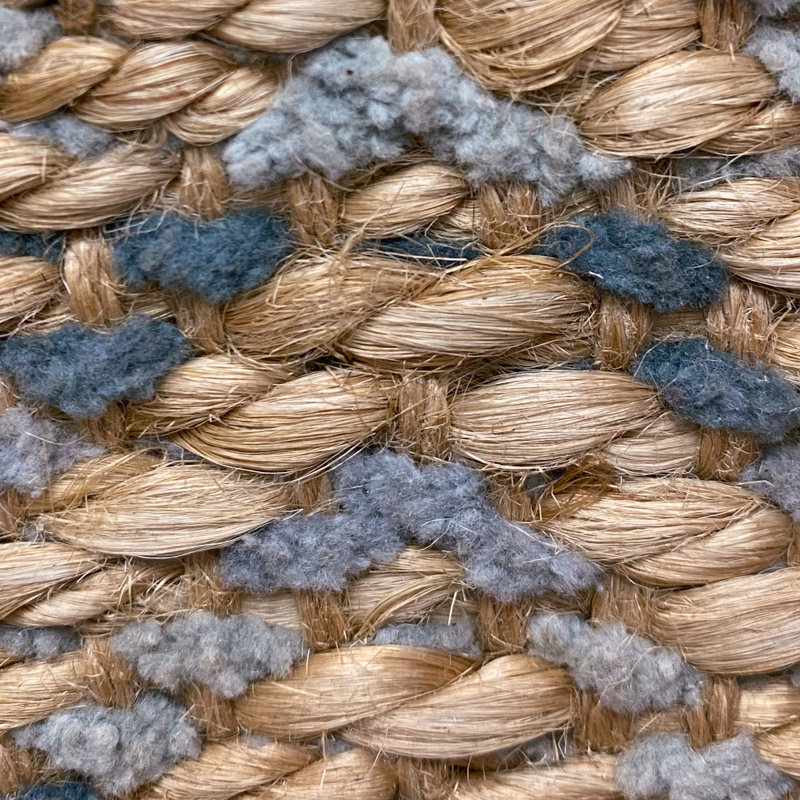 Tapis gris en jute tissé à la main Vincennes, Rectangle 7 pi 9 po x 9 pi 9 po