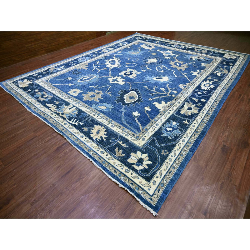 Tapis oriental impérial 12 pi x 14 pi 10 po Oushak d'Afghan Angora