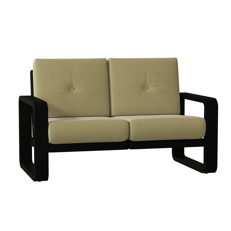 Vale Outdoor 2 - Seat Loveseat, Canvas Bird's Eye Sunbrella® Canvas, Textured Black