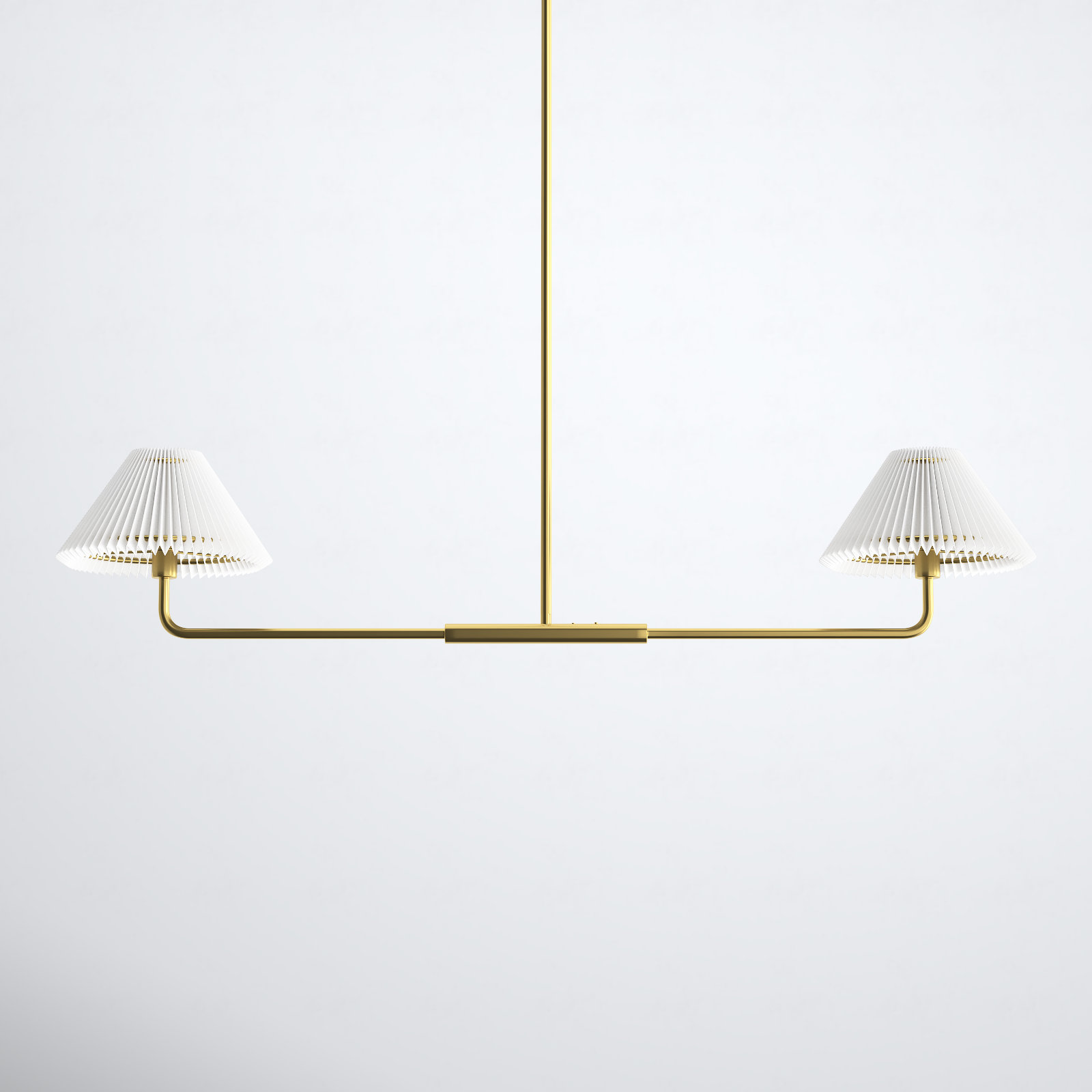 Pearson 2-Light Chandelier, Natural Brass